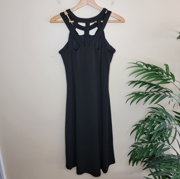NWT Cupio | Black Caged Upper Dress with High-Low Hem - Picture 2 of 6